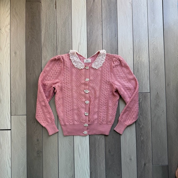 Dia North Of Boston Sweaters - Día North Of Boston 1987 Vintage Cardigan With Teapots & Teacups Buttons